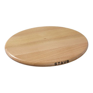 Staub Cast Iron 11.4-inch Oval Magnetic Wood Trivet