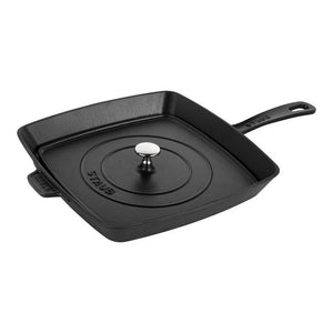 Staub Cast Iron - Grill Pans 10.3-inch Square Grill Press - Black