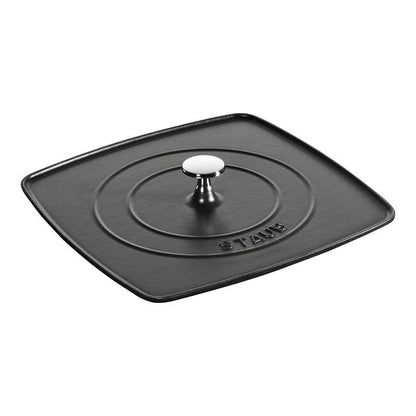 Staub Cast Iron - Grill Pans 10.3-inch Square Grill Press - Black