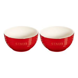 Staub Stoneware 2-pc Large Universal Bowl Set (6.5-inch/1.25-qt) - Cherry