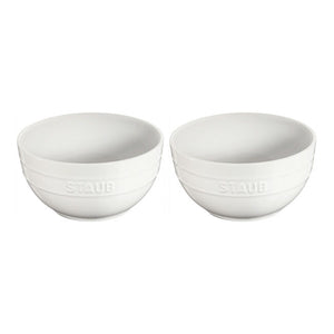 Staub Stoneware 2-pc Large Universal Bowl Set (6.5-inch/1.25-qt) - White