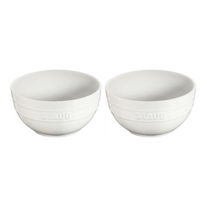 Staub Stoneware 2-pc Large Universal Bowl Set (6.5-inch/1.25-qt) - White