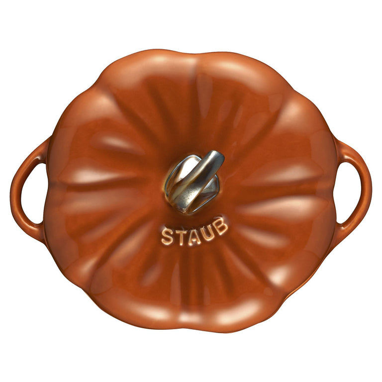 Staub 16oz Petite Pumpkin Dish in Burnt Orange, Cocotte Ceramic Series