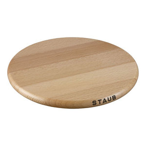 Staub Cast Iron 9-inch Round Magnetic Wood Trivet