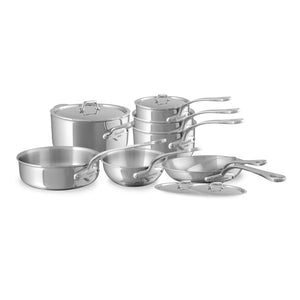 Mauviel 1830 M'URBAN 4 Tri-Ply 12-Piece Cookware Set With Cast Stainless Steel Handles