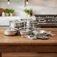 Mauviel 1830 M'URBAN 4 Tri-Ply 14-Piece Cookware Set With Cast Stainless Steel Handles