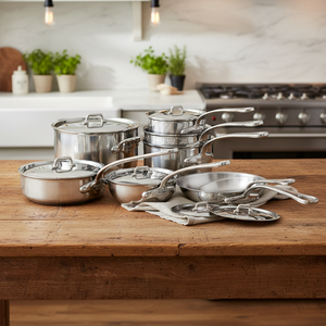 Mauviel 1830 M'URBAN 4 Tri-Ply 14-Piece Cookware Set With Cast Stainless Steel Handles