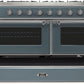 ILVE Majestic II 60" Dual Fuel Propane Gas Range in Blue Grey with Chrome Trim, UM15FDNS3BGCLP
