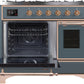 ILVE Majestic II 40" Dual Fuel Natural Gas Range in Blue Grey with Copper Trim, UMD10FDNS3BGP