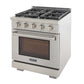 Kucht Professional 30" 4.2 cu. ft. Natural Gas Range in Stainless Steel with True Simmer Burners, KFX3000X-S