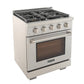 Kucht Professional 30" 4.2 cu. ft. Natural Gas Range in Stainless Steel with True Simmer Burners, KFX3000X-S