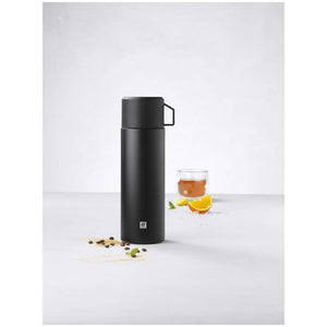 ZWILLING Thermo Bev Bottle w/ Lid/Cup, 33.8 oz/1L - Matte Black