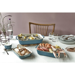Staub Stoneware 3-pc Rectangular Baking Dish Set - Rustic Turquoise