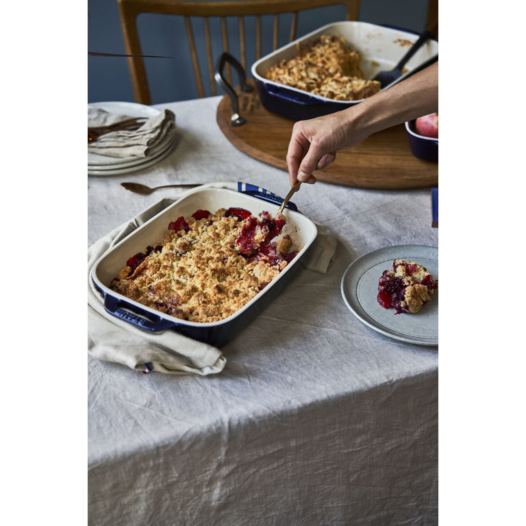Staub 2pc Rectangular Baking Dish Set in Dark Blue, Ceramic Series