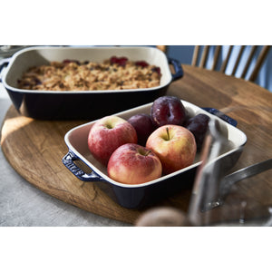 Staub 2pc Rectangular Baking Dish Set in Dark Blue, Ceramic Series