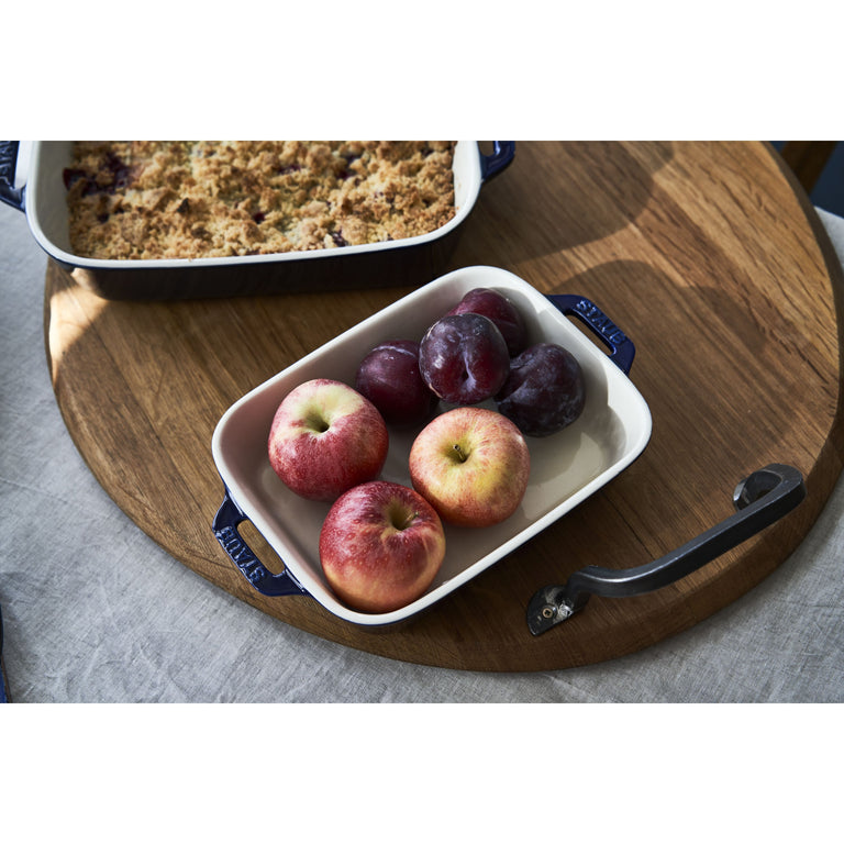 Staub 2pc Rectangular Baking Dish Set in Dark Blue, Ceramic Series