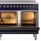 ILVE Nostalgie II 40" Induction Range with Element Stove and Electric Oven in Blue with Bronze Trim, UPDI406NMPMBB