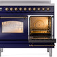 ILVE Nostalgie II 40" Induction Range with Element Stove and Electric Oven in Blue with Bronze Trim, UPDI406NMPMBB