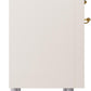 ILVE Nostalgie II 36" Dual Fuel Propane Gas Range in Antique White with Brass Trim, UP36FNMPAWGLP