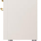ILVE Nostalgie II 36" Dual Fuel Propane Gas Range in Antique White with Brass Trim, UP36FNMPAWGLP