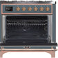 ILVE Majestic II 36" Dual Fuel Propane Gas Range in Blue Grey with Copper Trim, UM09FDNS3BGPLP