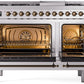ILVE Nostalgie II 48" Dual Fuel Propane Gas Range in Stainless Steel with Bronze Trim, UP48FNMPSSBLP