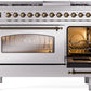ILVE Nostalgie II 48" Dual Fuel Propane Gas Range in Stainless Steel with Bronze Trim, UP48FNMPSSBLP