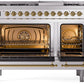 ILVE Nostalgie II 48" Dual Fuel Propane Gas Range in Stainless Steel with Brass Trim, UP48FNMPSSGLP