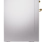 ILVE Nostalgie II 48" Dual Fuel Propane Gas Range in Stainless Steel with Brass Trim, UP48FNMPSSGLP