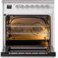 ILVE Nostalgie II 30" Dual Fuel Natural Gas Range in White with Chrome Trim, UP30NMPWHC