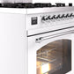 ILVE Nostalgie II 30" Dual Fuel Natural Gas Range in White with Chrome Trim, UP30NMPWHC