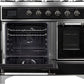 ILVE Majestic II 40" Dual Fuel Propane Gas Range in Glossy Black with Chrome Trim, UMD10FDNS3BKCLP