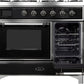 ILVE Majestic II 40" Dual Fuel Propane Gas Range in Glossy Black with Chrome Trim, UMD10FDNS3BKCLP