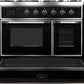 ILVE Majestic II 40" Dual Fuel Propane Gas Range in Glossy Black with Chrome Trim, UMD10FDNS3BKCLP