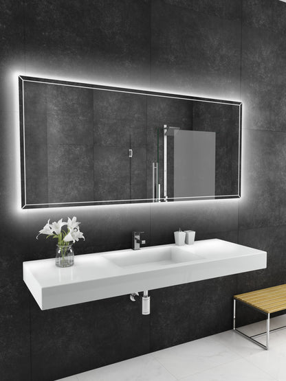 Paris Mirror 70" x 32" Rectangle Athena Dual Lighted Mirror 6000K