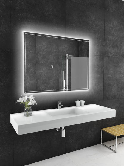 Paris Mirror 48" x 36" Rectangle Athena Dual Lighted Mirror 6000K
