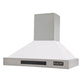 Kucht Professional 36" Wall Mount Range Hood 900 CFM in White, KRH3615-W
