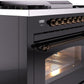 ILVE Nostalgie II 36" Dual Fuel Propane Gas Range in Glossy Black with Bronze Trim, UP36FNMPBKBLP