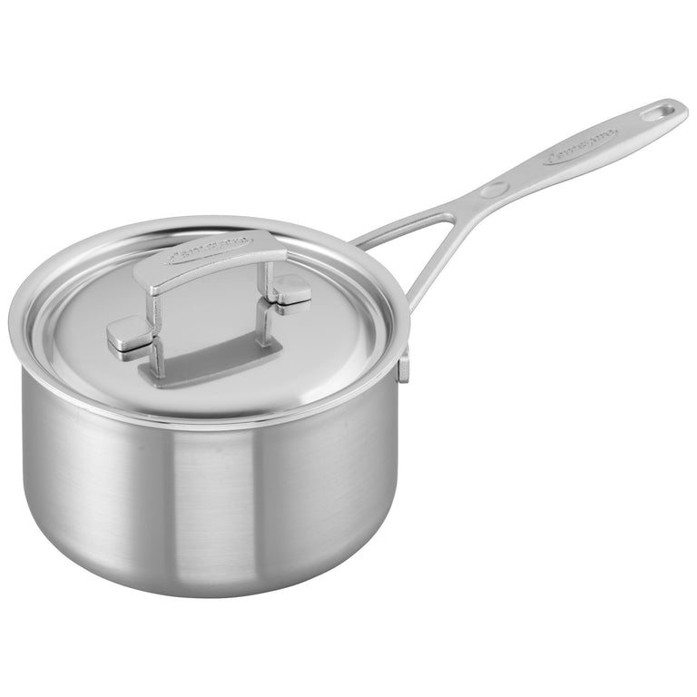 Demeyere 2 Qt. Stainless Steel Sauce Pan with Lid, Industry Series