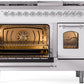 ILVE Nostalgie II 48" Dual Fuel Natural Gas Range in White with Chrome Trim, UP48FNMPWHC