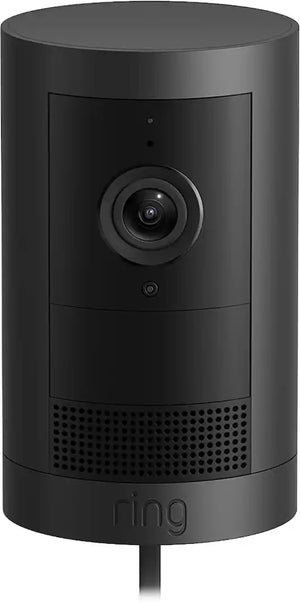 Ring Outdoor Cam Plus, Plug-In, Wide-Angle 2K Video - Black