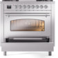 ILVE Nostalgie II 36" Dual Fuel Propane Gas Range in Stainless Steel with Chrome Trim, UP36FNMPSSCLP
