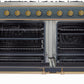 ILVE Majestic II 60" Dual Fuel Natural Gas Range in Blue Grey with Brass Trim, UM15FDNS3BGG