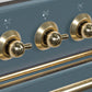 ILVE Majestic II 60" Dual Fuel Natural Gas Range in Blue Grey with Brass Trim, UM15FDNS3BGG