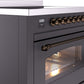 ILVE Nostalgie II 36" Induction Range with Element Stove and Electric Oven in Matte Graphite with Bronze Trim, UPI366NMPMGB