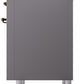 ILVE Nostalgie II 36" Induction Range with Element Stove and Electric Oven in Matte Graphite with Bronze Trim, UPI366NMPMGB