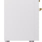 ILVE Nostalgie II 36" Dual Fuel Propane Gas Range in White with Brass Trim, UP36FNMPWHGLP
