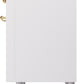 ILVE Nostalgie II 36" Dual Fuel Propane Gas Range in White with Brass Trim, UP36FNMPWHGLP