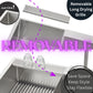 FORNO Acqua 33" Drop-In/Undermount 40/60 Double Bowl Sink, Retractable and Waterfall Faucet in Stainless Steel, H-XN30