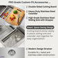 FORNO Acqua 45" Drop-In/Undermount 3 Level Workstation Sink, Custom Fit Accessories in Stainless Steel, J-WP32